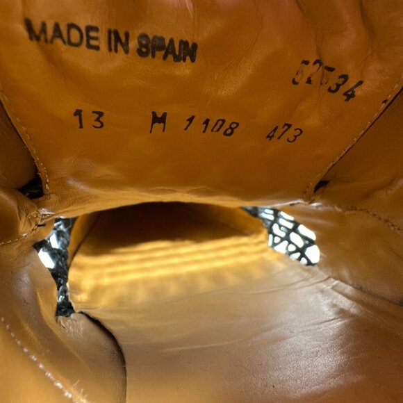 VTG RARE Mezlan Shoes Mens 13M Black Derby Leather Lace Up Cut Out Casual Dress - Picture 12 of 13